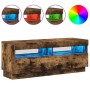 Mueble de TV con luces LED roble ahumado 100x35x40 cm en Muebles TV | Comprar online en Foru.es