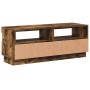 Mueble de TV con luces LED roble ahumado 100x35x40 cm en Muebles TV | Comprar online en Foru.es
