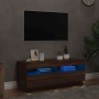 Mueble de TV con luces LED marrón roble 100x35x40 cm en Muebles TV | Comprar online en Foru.es