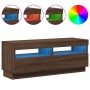 Mueble de TV con luces LED marrón roble 100x35x40 cm en Muebles TV | Comprar online en Foru.es