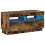 Mueble de TV con luces LED color roble ahumado 80x35x40 cm en Muebles TV | Comprar online en Foru.es