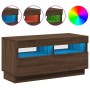 Mueble de TV con luces LED color roble marrón 80x35x40 cm en Muebles TV | Comprar online en Foru.es