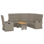 Set de muebles de jardín 3 pzas y cojines ratán sintético gris de vidaXL, Conjuntos de jardín - Ref: Foro24-362178, Precio: 6...