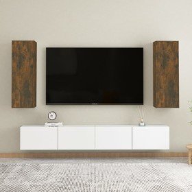 Muebles para TV 2 uds madera roble ahumado 30,5x30x90 cm en Muebles TV | Comprar online en Foru.es