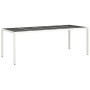 Mesa jardín vidrio templado ratán sintético blanco 250x100x75cm de vidaXL, Mesas de jardín - Ref: Foro24-362556, Precio: 208,...