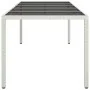 Mesa jardín vidrio templado ratán sintético blanco 250x100x75cm de vidaXL, Mesas de jardín - Ref: Foro24-362556, Precio: 205,...