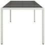 Mesa jardín vidrio templado ratán sintético blanco 250x100x75cm de vidaXL, Mesas de jardín - Ref: Foro24-362556, Precio: 208,...
