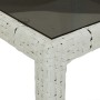Mesa jardín vidrio templado ratán sintético blanco 250x100x75cm de vidaXL, Mesas de jardín - Ref: Foro24-362556, Precio: 208,...