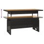 Mesa jardín negra 100x50x43/63 cm madera maciza acacia y ratán de vidaXL, Mesas de jardín - Ref: Foro24-362187, Precio: 114,6...