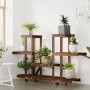 Soporte para flores con ruedas madera maciza abeto 110x25x78 cm de vidaXL, Soportes para macetas - Ref: Foro24-362855, Precio...