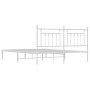 Estructura de cama de metal con cabecero blanco 183x213 cm de vidaXL, Camas y somieres - Ref: Foro24-353591, Precio: 107,62 €...