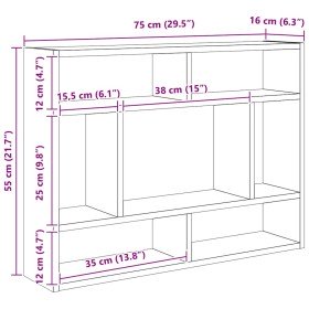 Estantería de pared madera ingeniería roble ahumado 75x16x55 cm en Estanterías | Comprar online en Foru.es