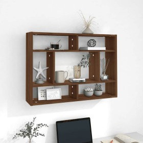 Estantería de pared madera ingeniería roble marrón 75x16x55 cm en Estanterías | Comprar online en Foru.es
