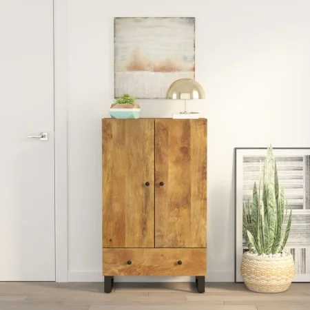 Aparador con cajón hierro y madera maciza mango 60x33x100 cm de vidaXL, Aparadores - Ref: Foro24-352936, Precio: 202,47 €, De...