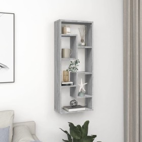 Estantería de pared madera de ingeniería gris Sonoma 36x16x90cm en Estanterías | Comprar online en Foru.es