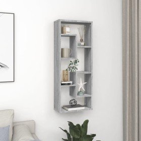 Estantería de pared madera de ingeniería gris Sonoma 36x16x90cm en Estanterías | Comprar online en Foru.es