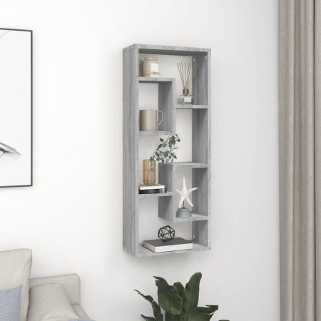 Estantería de pared madera de ingeniería gris Sonoma 36x16x90cm en Estanterías | Comprar online en Foru.es