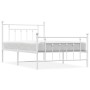 Estructura cama metal con cabecero y pie cama blanca 100x200 cm de vidaXL, Camas y somieres - Ref: Foro24-353599, Precio: 99,...
