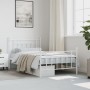 Estructura cama metal con cabecero y pie cama blanca 100x200 cm de vidaXL, Camas y somieres - Ref: Foro24-353599, Precio: 99,...