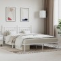Estructura de cama de metal con cabecero blanco 180x200 cm de vidaXL, Camas y somieres - Ref: Foro24-353590, Precio: 124,42 €...