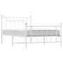 Estructura cama metal con cabecero y pie cama blanca 100x200 cm de vidaXL, Camas y somieres - Ref: Foro24-353599, Precio: 99,...