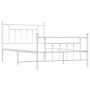 Estructura cama metal con cabecero y pie cama blanca 100x200 cm de vidaXL, Camas y somieres - Ref: Foro24-353599, Precio: 99,...
