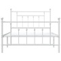 Estructura cama metal con cabecero y pie cama blanca 100x200 cm de vidaXL, Camas y somieres - Ref: Foro24-353599, Precio: 99,...