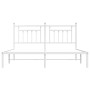Estructura de cama de metal con cabecero blanco 180x200 cm de vidaXL, Camas y somieres - Ref: Foro24-353590, Precio: 124,42 €...