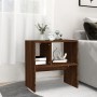 Mesa auxiliar de madera contrachapada marrón roble 50x30x50 cm en Mesas auxiliares | Comprar online en Foru.es
