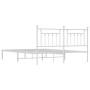 Estructura de cama de metal con cabecero blanco 180x200 cm de vidaXL, Camas y somieres - Ref: Foro24-353590, Precio: 124,42 €...