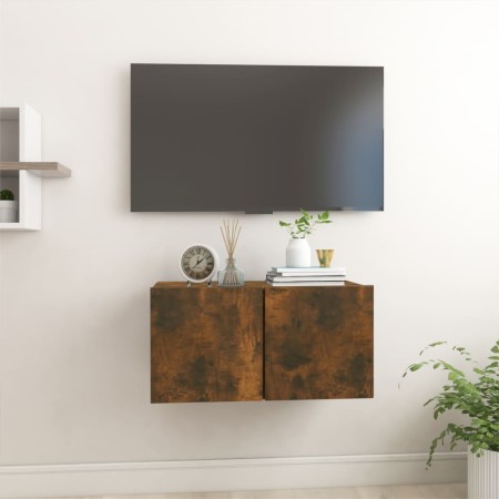 Armario colgante para TV madera roble ahumado 60x30x30 cm en Muebles TV | Comprar online en Foru.es