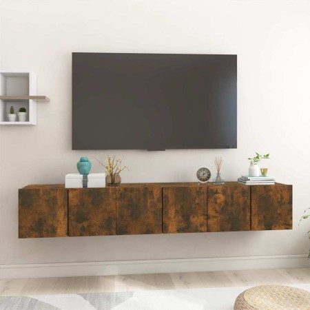 Muebles para TV colgantes 3 uds roble ahumado 60x30x30 cm en Muebles TV | Comprar online en Foru.es