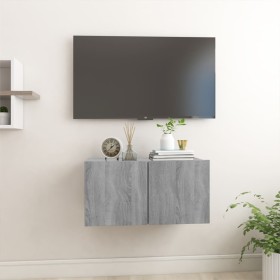 Mueble TV colgante madera contrachapada gris Sonoma 60x30x30 cm en Muebles TV | Comprar online en Foru.es