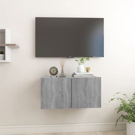 Mueble TV colgante madera contrachapada gris Sonoma 60x30x30 cm en Muebles TV | Comprar online en Foru.es