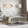 Estructura cama metal con cabecero y estribo blanco 120x190 cm de vidaXL, Camas y somieres - Ref: Foro24-353699, Precio: 100,...