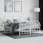 Estructura cama metal con cabecero y estribo blanco 120x190 cm de vidaXL, Camas y somieres - Ref: Foro24-353699, Precio: 100,...