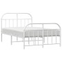 Estructura cama metal con cabecero y estribo blanco 120x190 cm de vidaXL, Camas y somieres - Ref: Foro24-353699, Precio: 100,...