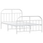 Estructura cama metal con cabecero y estribo blanco 120x190 cm de vidaXL, Camas y somieres - Ref: Foro24-353699, Precio: 100,...