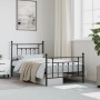 Estructura de cama con cabecero y estribo metal negro 100x190cm de vidaXL, Camas y somieres - Ref: Foro24-353549, Precio: 94,...