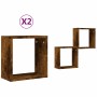 Estantes cubo de pared 2 unidades roble ahumado 30x15x30 cm en Estanterías | Comprar online en Foru.es