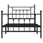 Estructura de cama con cabecero y estribo metal negro 100x190cm de vidaXL, Camas y somieres - Ref: Foro24-353549, Precio: 94,...
