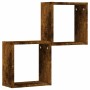 Estantes cubo de pared 2 unidades roble ahumado 30x15x30 cm en Estanterías | Comprar online en Foru.es