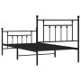 Estructura de cama con cabecero y estribo metal negro 100x190cm de vidaXL, Camas y somieres - Ref: Foro24-353549, Precio: 94,...