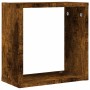 Estantes cubo de pared 2 unidades roble ahumado 30x15x30 cm en Estanterías | Comprar online en Foru.es