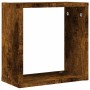 Estantes cubo de pared 4 unidades roble ahumado 30x15x30 cm en Estanterías | Comprar online en Foru.es