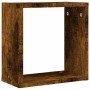 Estantes cubo de pared 6 unidades roble ahumado 30x15x30 cm en Estanterías | Comprar online en Foru.es