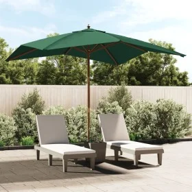 Sombrilla de jardín con poste de madera verde 300x300x273 cm de vidaXL, Sombrillas - Ref: Foro24-363192, Precio: 82,05 €, Des...