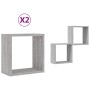 Estantes cubo de pared 2 unidades gris sonoma 30x15x30 cm en Estanterías | Comprar online en Foru.es