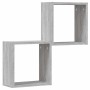 Estantes cubo de pared 2 unidades gris sonoma 30x15x30 cm en Estanterías | Comprar online en Foru.es