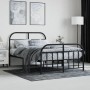 Estructura de cama cabecero y estribo metal negro 120x200 cm de vidaXL, Camas y somieres - Ref: Foro24-353651, Precio: 113,52...